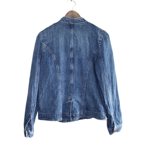 Vintage Chaps Distressed Denim Jean Jacket Medium / Large - Picture 6 of 7